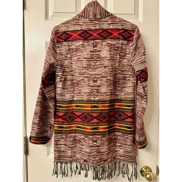 NWT BHANTI Women's Rishikesh Fringe Bottom Himalayan Open Front Cardigan Small - Picture 5 of 12